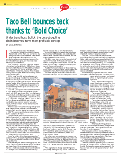 Taco Bell bounces back thanks to `Bold Choice`
