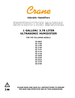 1 GALLON/ 3.78 LITER ULTRASONIC HUMIDIFIER