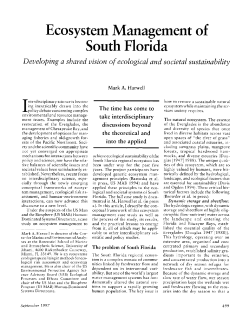 Ecosystem Management of South Florida