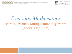 Focus Algorithm - Everyday Mathematics