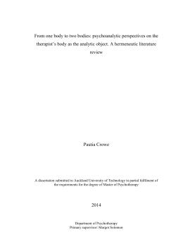 From one body to two bodies: psychoanalytic perspectives on the