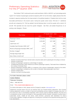 Thai AirAsia (&ldquo;TAA&rdquo;) continued to post a solid load factor of 80% in
