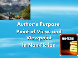 authors pov, purpose, viewpoint nonfiction