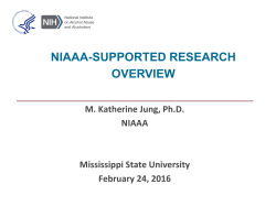 NIAAA-SUPPORTED RESEARCH OVERVIEW