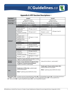 Appendix A: HPV Vaccines Descriptions1,2,3