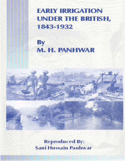 Early Irrigation Under The British, 1843-1932