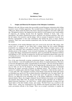 The Federal Democratic Republic of Ethiopia Country Report