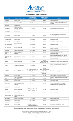 Statewide Criminal Search Fees