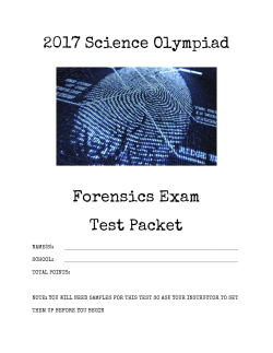 2017 Science Olympiad Forensics Exam Test Packet