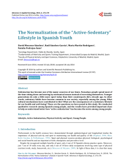The Normalization of the &ldquo;Active-Sedentary&rdquo; Lifestyle in Spanish Youth
