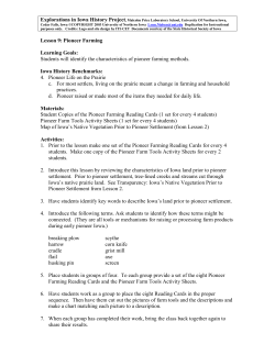 Lesson 9: Pioneer Farming - Explorations in Iowa History Project