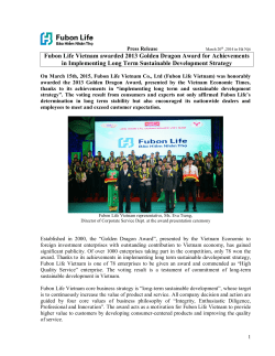 Fubon Life Vietnam awarded 2013 Golden Dragon Award for