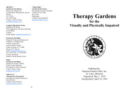 to the booklet of Therapy Gardens for Visually and