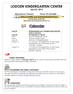 LODOEN KINDERGARTEN CENTER April 26, 2013
