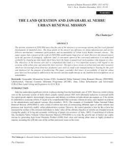 the land question and jawaharlal nehru urban renewal mission