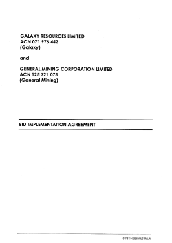 Page 1 GALAXY RESOURCES LIMITED ACN 071 976 442 (Gdloxy