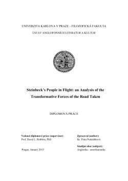 Steinbeck`s People in Flight: an Analysis of the