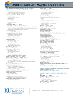 KU Undergraduate Majors and Subfields