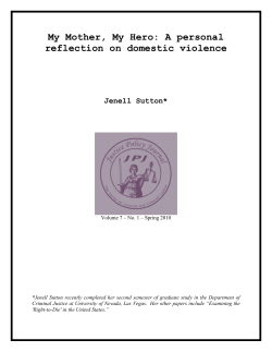 My Mother, My Hero: A personal reflection on domestic violence