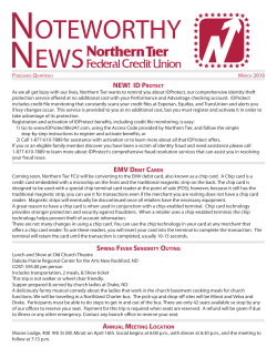 March 2016 - Northern Tier Federal Credit Union