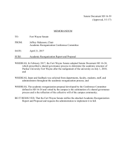 Senate Document 16-39 Academic Reorganization