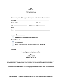 Donor Form - Spanish Peaks Community Foundation