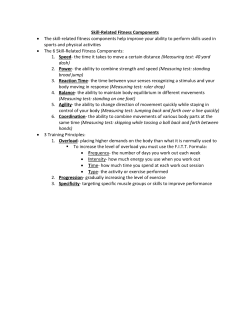 Skill-Related Fitness Components &bull; The skill