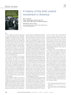 A history of the birth control movement in America