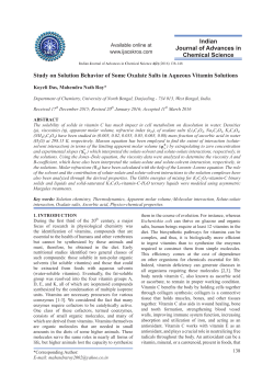 Study on Solution Behavior of Some Oxalate Salts in Aqueous