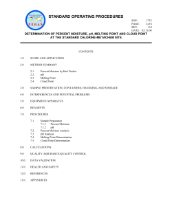 DETERMINATION OF PERCENT MOISTURE, pH, MELTING POINT