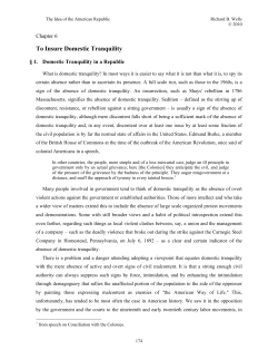 1. Domestic Tranquility in a Republic