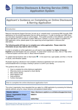 Disclosure and Barring Service Application