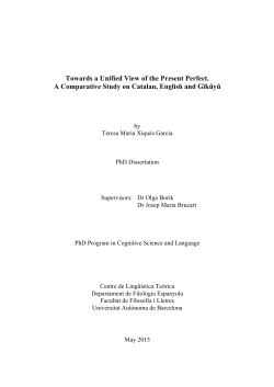 Towards a Unified View of the Present Perfect. A Comparative Study