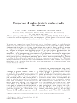Comparison of various isostatic marine gravity disturbances