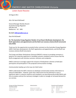 18 August 2011 Attn: Ms Sarah McDowell General Manager Markets