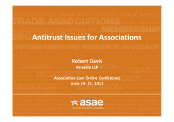 Antitrust Issues for Associations