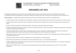 National Association Speakers List