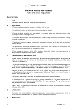 NFRS Rules and Regulations - National Fancy Rat Society