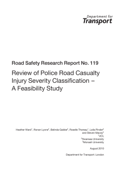 Review of Police Road Casualty Injury Severity Classification &ndash; A