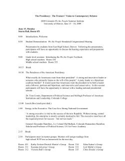 The Presidency: The Framers` Vision to Contemporary Debates