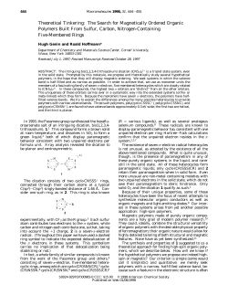 Theoretical Tinkering: The Search for Magnetically Ordered Organic