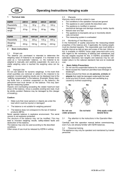 GB Operating Instructions Hanging scale