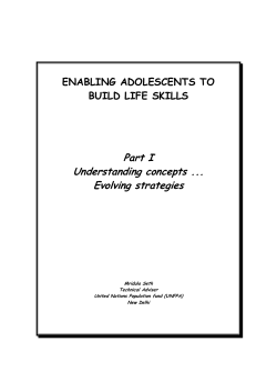 Part I Understanding concepts Evolving strategies