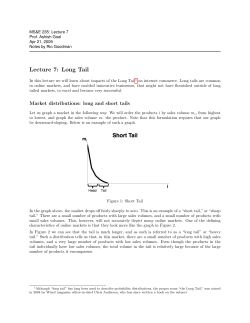 Lecture 7: Long Tail