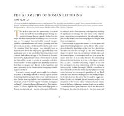 THE GEOMETRY OF ROMAN LETTERING