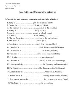 Superlative and Comparative adjectives