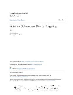 Individual Differences of Directed Forgetting - STARS