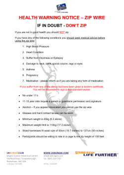 HEALTH WARNING NOTICE &ndash; ZIP WIRE