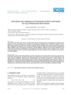 DIFFUSION AND OSMOSIS IN POTASSIUM NITRATE SYNTHESIS