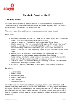 Alcohol: Good or Bad?